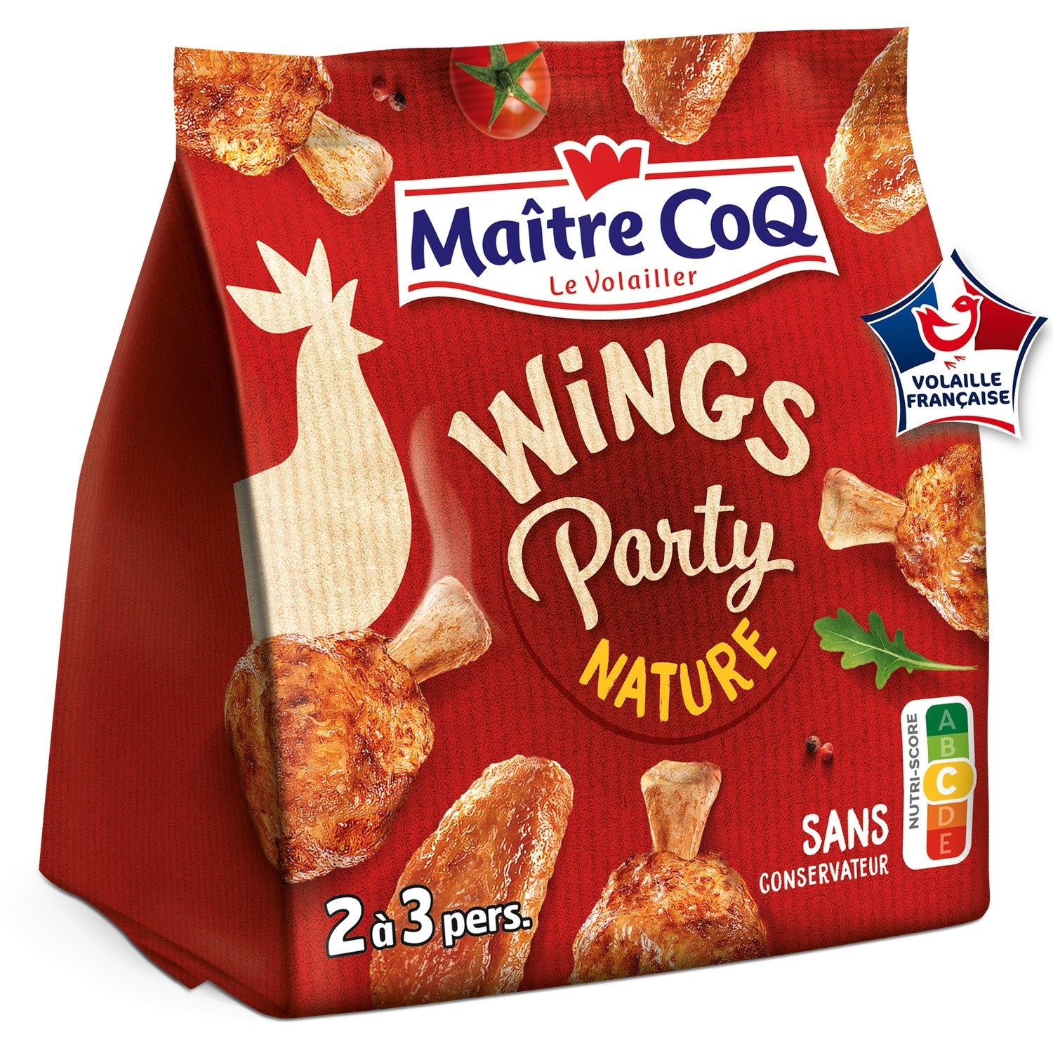 Manchons de Poulet et Ailerons Cuits Nature - MAITRE COQ - Le sachet de 400 G - Frais 2 jours et