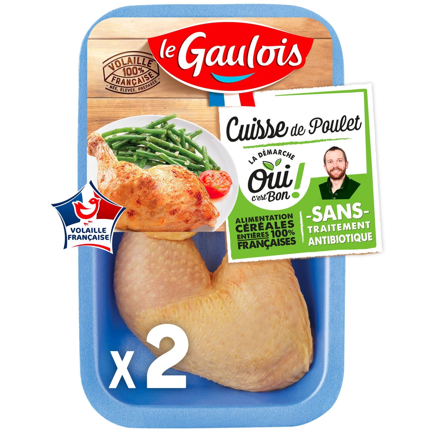 Cuisses de Poulet Jaune - LE GAULOIS - La barquette de 2 PCS - 500 G - Frais 2 jours et +