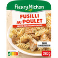 Plat cuisiné fusilli poulet, sauce champignon - FLEURY MICHON - La barquette de 280 G - Frais 2 jours et +