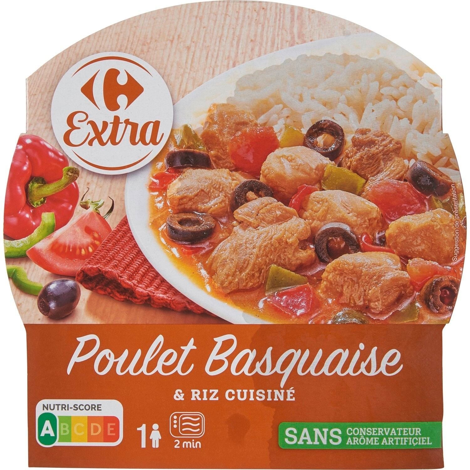 Plat cuisiné poulet basquaise - CARREFOUR CLASSIC - La barquette de 300 G