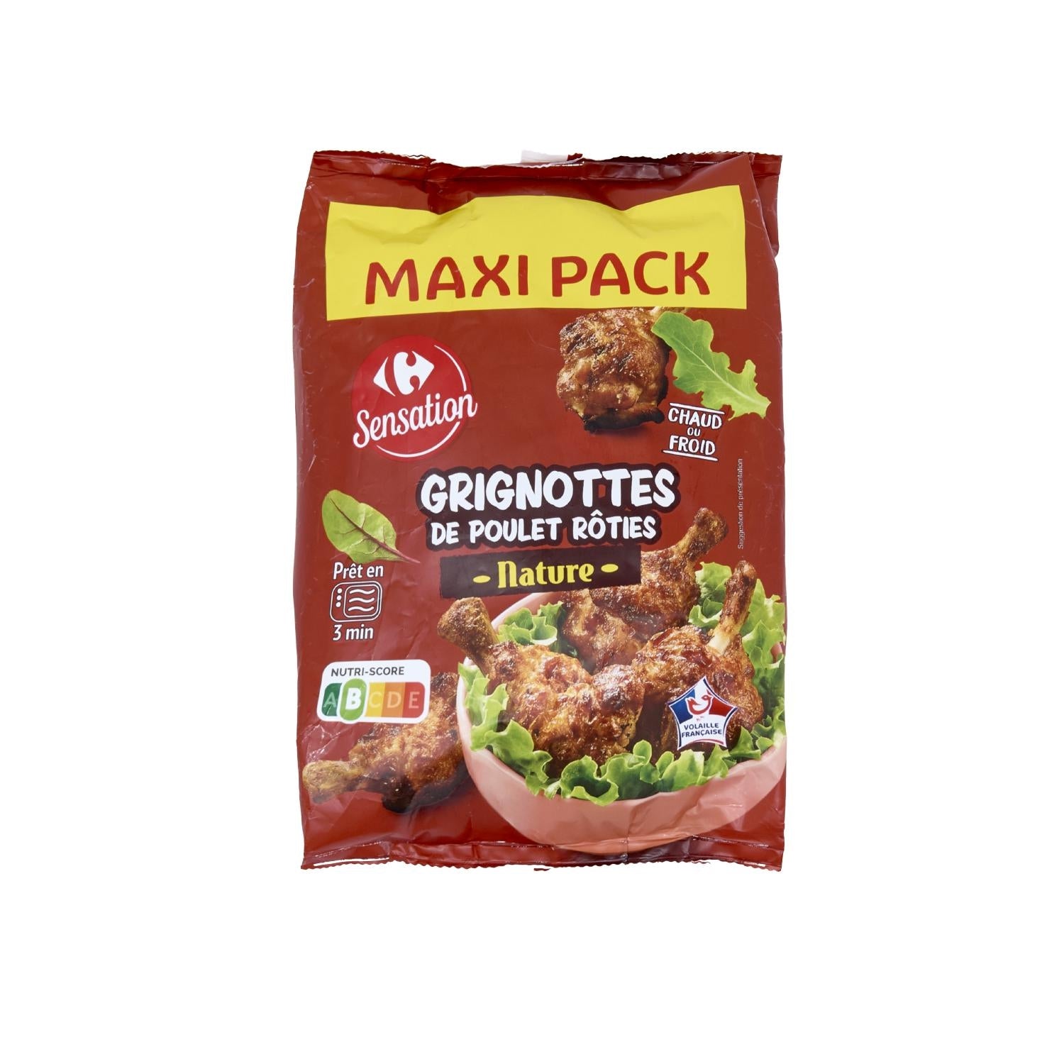 Grignottes de Poulet Natures - CARREFOUR SENSATION - Le sachet de 500 G - Frais 2 jours et +