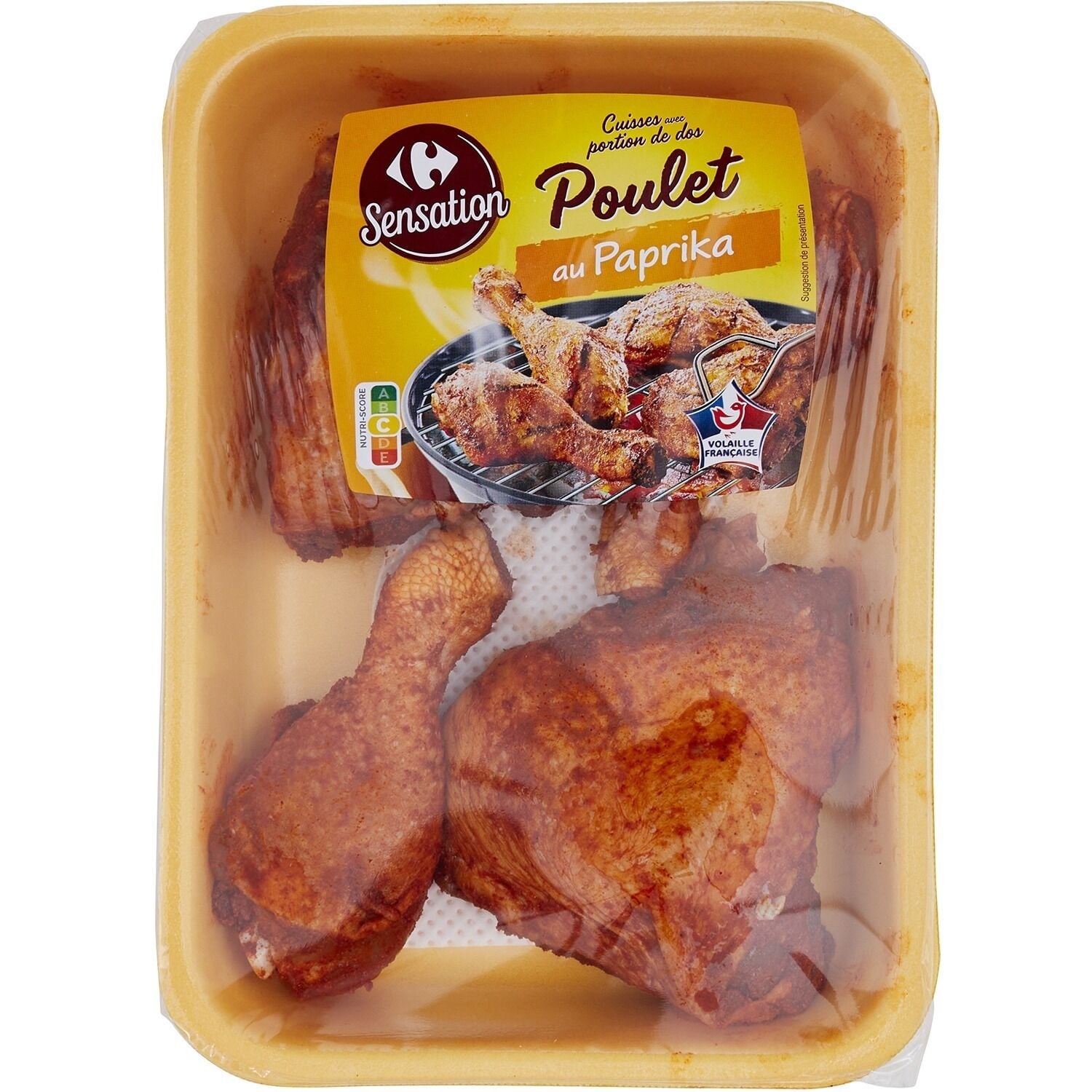 Cuisses de Poulet au Paprika - CARREFOUR SENSATION - La barquette de 2 PCS - 500 G - Frais 2 jours et +