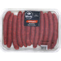 Merguez Bœuf et Mouton CARREFOUR la barquette de 12 PCS - 660 G - Frais 2 jours et +