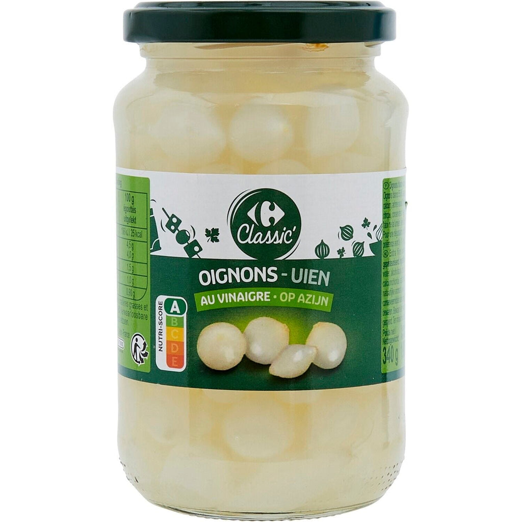 Oignons Extra-Fins au Vinaigre - CARREFOUR CLASSIC - Le bocal de 190 G net égoutté