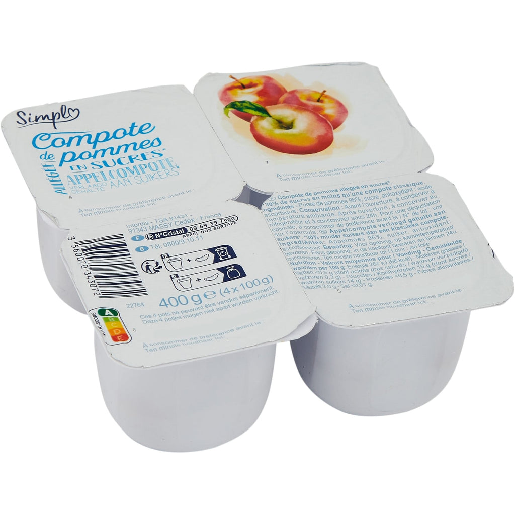 Compote de pommes - SIMPL - Les 4 pots de 100 G