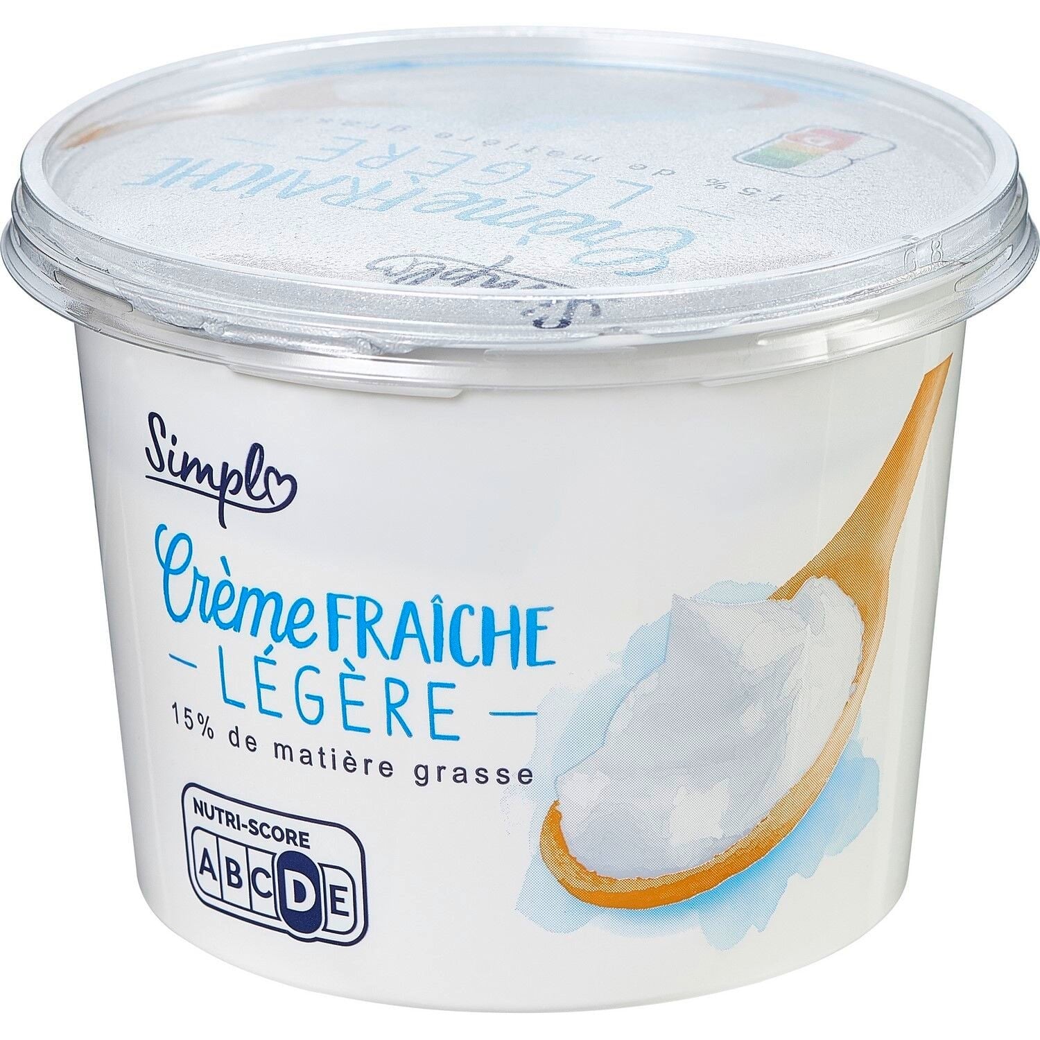 Crème Fraîche Légère 15% Mat Gr - SIMPL - Le pot de 50 CL - Frais 5 jours et +