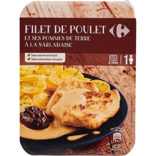 Plat cuisiné poulet pommes de terre - CARREFOUR EXTRA - La barquette de 300 G - Frais 2 jours et +
