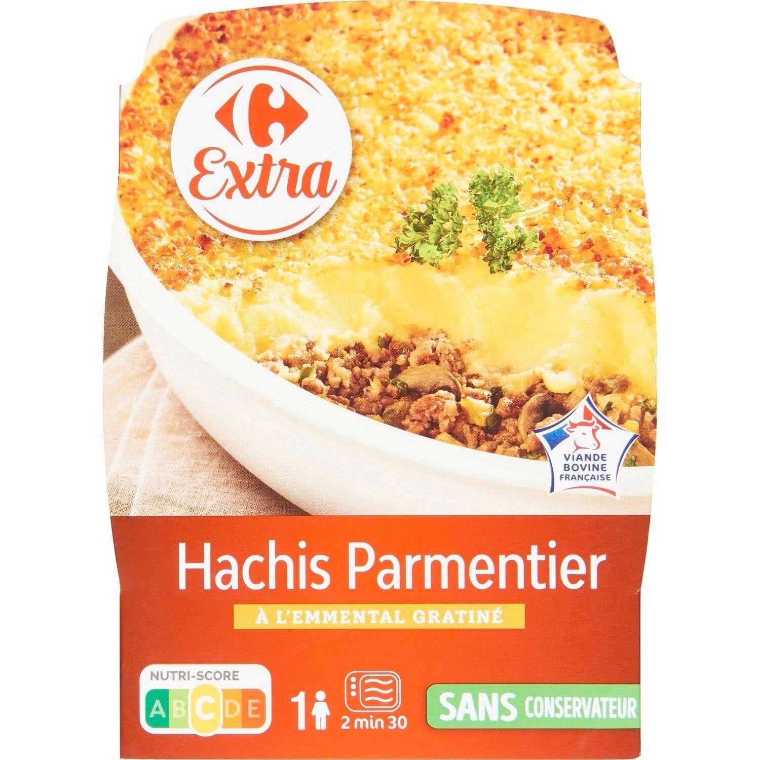 Plat cuisiné hachis parmentier - CARREFOUR EXTRA - La barquette de 300 G - Frais 2 jours et +