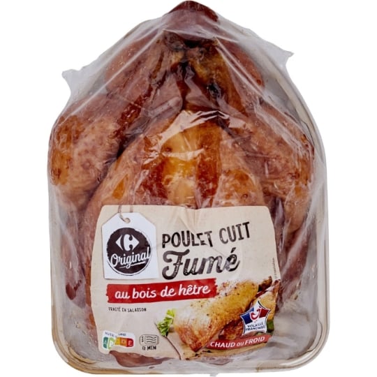 Poulet Entier Cuit Fumé - CARREFOUR ORIGINAL - Le poulet Poids variable - Frais 2 jours et +