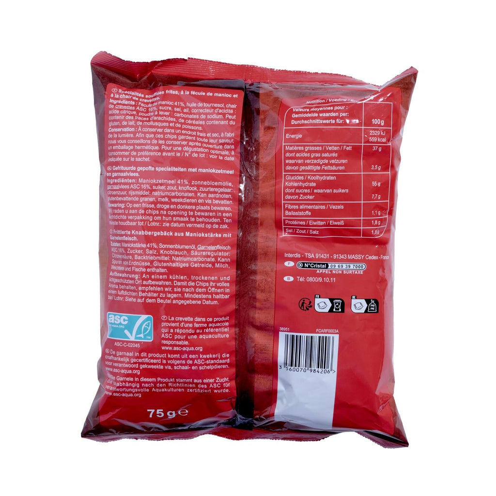Chips de Crevettes - CARREFOUR SENSATION - Le sachet de 75 G