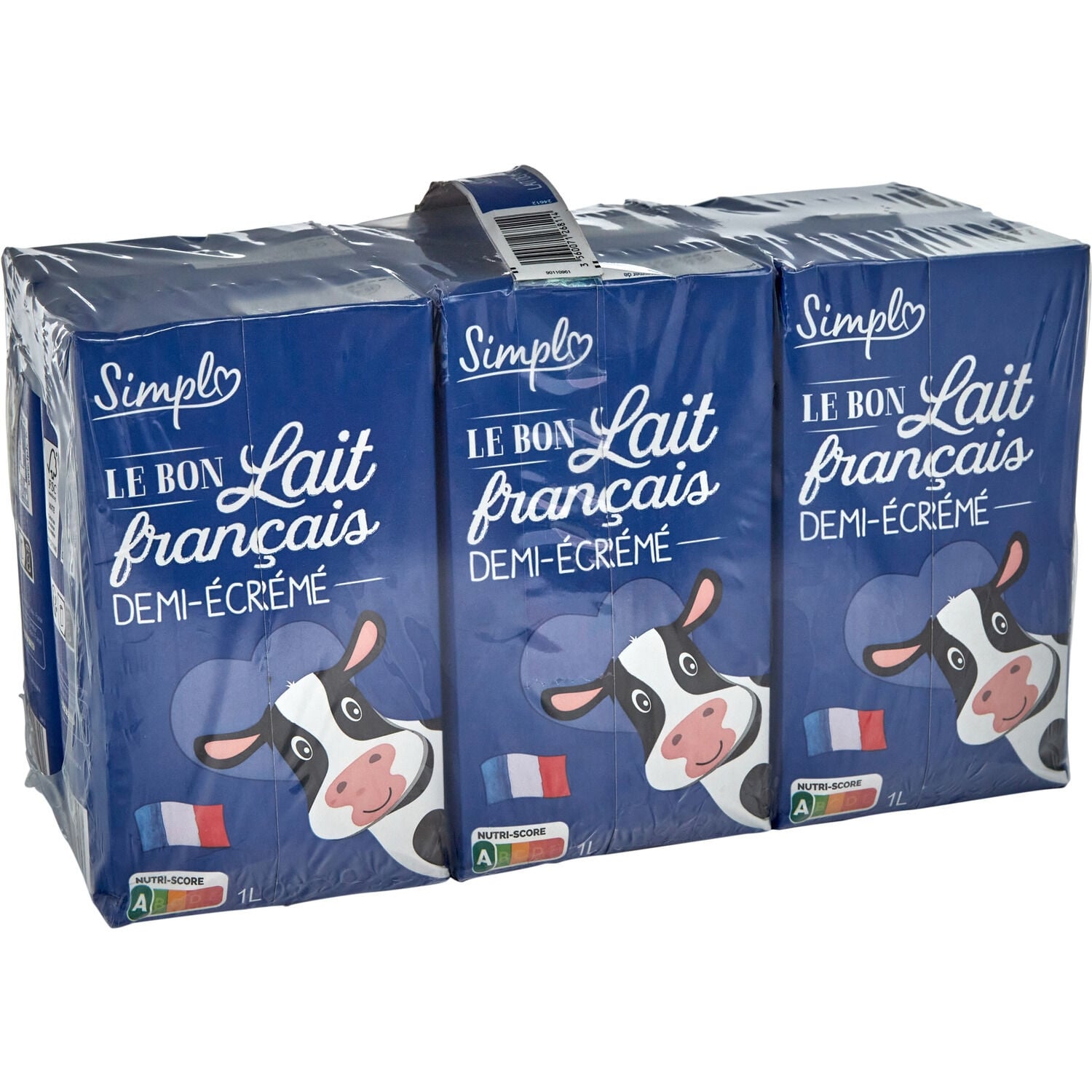 Lait Demi-Ecrémé Simple - Le pack de 6 PCS - Frais 10 jours et +